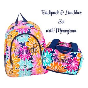 Backpack & Lunchbox Set with Monogram